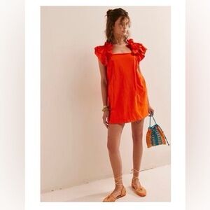 Free People Orange Mini Dress